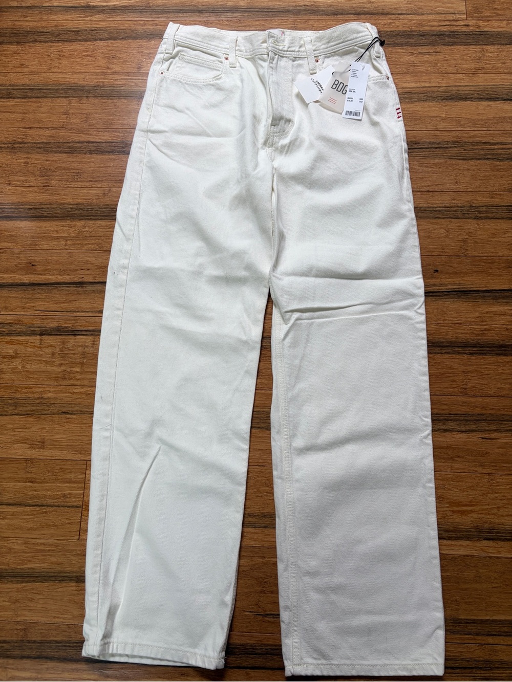 BDG White Relaxed Straight-Leg Chinos